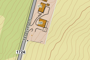 Kartbilde fra WMS-tjeneste av avviket