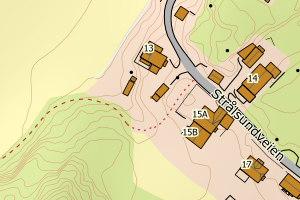 Kartbilde fra WMS-tjeneste av avviket