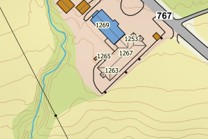 Kartbilde fra WMS-tjeneste av avviket