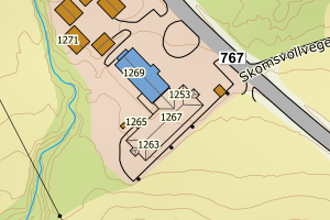 Kartbilde fra WMS-tjeneste av avviket