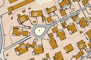 Kartbilde fra WMS-tjeneste av avviket