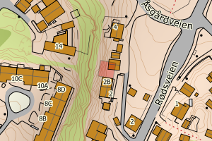 Kartbilde fra WMS-tjeneste av avviket