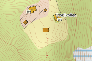 Kartbilde fra WMS-tjeneste av avviket