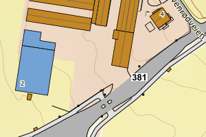 Kartbilde fra WMS-tjeneste av avviket