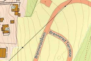 Kartbilde fra WMS-tjeneste av avviket