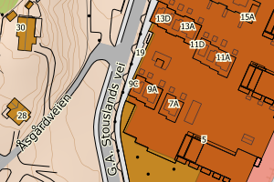 Kartbilde fra WMS-tjeneste av avviket
