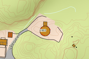 Kartbilde fra WMS-tjeneste av avviket