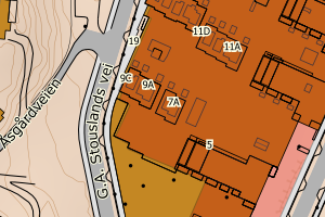 Kartbilde fra WMS-tjeneste av avviket