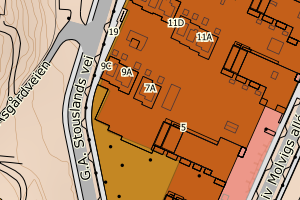 Kartbilde fra WMS-tjeneste av avviket