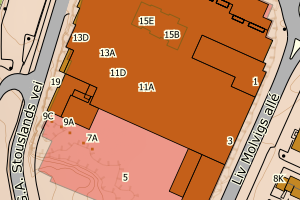 Kartbilde fra WMS-tjeneste av avviket