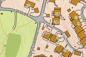 Kartbilde fra WMS-tjeneste av avviket