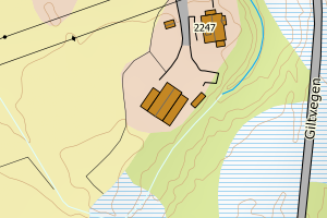 Kartbilde fra WMS-tjeneste av avviket