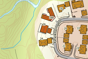 Kartbilde fra WMS-tjeneste av avviket