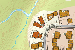 Kartbilde fra WMS-tjeneste av avviket