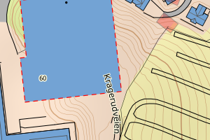 Kartbilde fra WMS-tjeneste av avviket