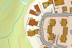 Kartbilde fra WMS-tjeneste av avviket