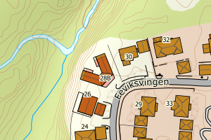 Kartbilde fra WMS-tjeneste av avviket