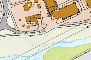 Kartbilde fra WMS-tjeneste av avviket