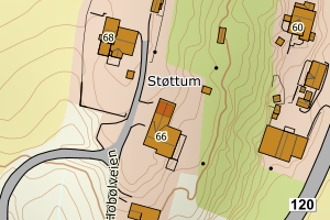Kartbilde fra WMS-tjeneste av avviket