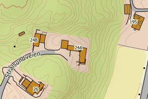 Kartbilde fra WMS-tjeneste av avviket
