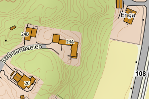 Kartbilde fra WMS-tjeneste av avviket