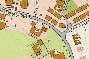 Kartbilde fra WMS-tjeneste av avviket