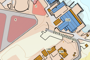 Kartbilde fra WMS-tjeneste av avviket