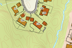 Kartbilde fra WMS-tjeneste av avviket