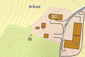Kartbilde fra WMS-tjeneste av avviket
