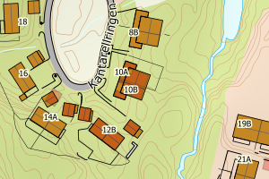 Kartbilde fra WMS-tjeneste av avviket