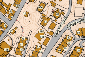 Kartbilde fra WMS-tjeneste av avviket