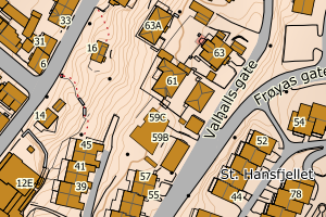 Kartbilde fra WMS-tjeneste av avviket