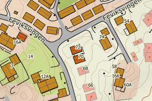 Kartbilde fra WMS-tjeneste av avviket