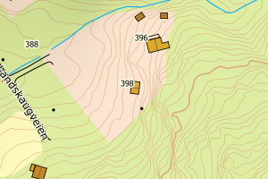 Kartbilde fra WMS-tjeneste av avviket
