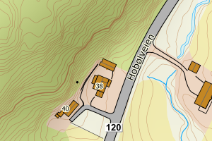 Kartbilde fra WMS-tjeneste av avviket