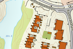 Kartbilde fra WMS-tjeneste av avviket
