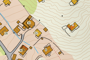 Kartbilde fra WMS-tjeneste av avviket