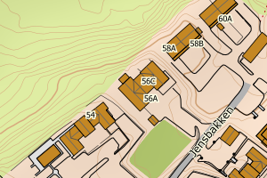 Kartbilde fra WMS-tjeneste av avviket