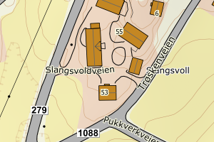 Kartbilde fra WMS-tjeneste av avviket