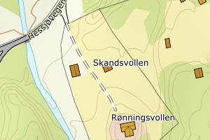 Kartbilde fra WMS-tjeneste av avviket