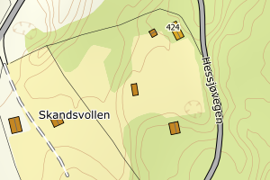 Kartbilde fra WMS-tjeneste av avviket