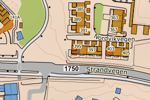 Kartbilde fra WMS-tjeneste av avviket