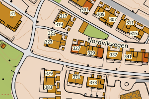 Kartbilde fra WMS-tjeneste av avviket