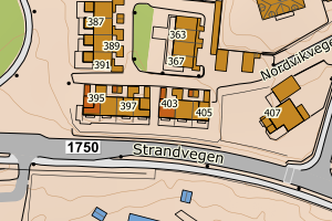 Kartbilde fra WMS-tjeneste av avviket