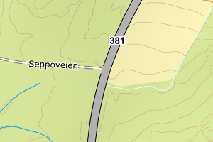 Kartbilde fra WMS-tjeneste av avviket