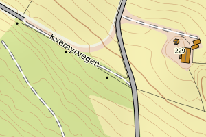 Kartbilde fra WMS-tjeneste av avviket