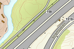 Kartbilde fra WMS-tjeneste av avviket