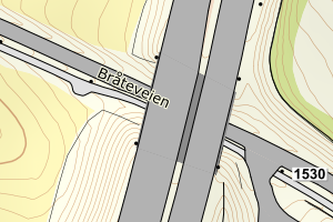 Kartbilde fra WMS-tjeneste av avviket