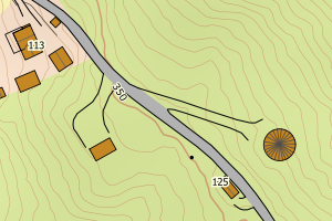 Kartbilde fra WMS-tjeneste av avviket