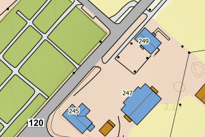 Kartbilde fra WMS-tjeneste av avviket